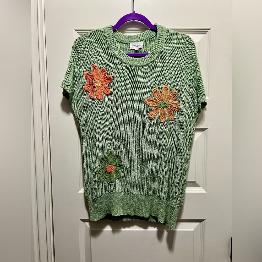Floral knit sweater